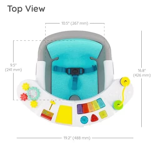 Infantino Music & Lights 3-in-1 Discovery Seat & Booster, Teal | Grows from play to mealtime thumbnail 8