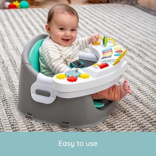 Infantino Music & Lights 3-in-1 Discovery Seat & Booster, Teal | Grows from play to mealtime thumbnail 9