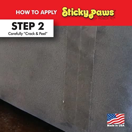 Pioneer Pet Sticky Paws Cat Training Aid - Deter Scratching - Transparent Sticky Sheets (2" x 12") thumbnail 2