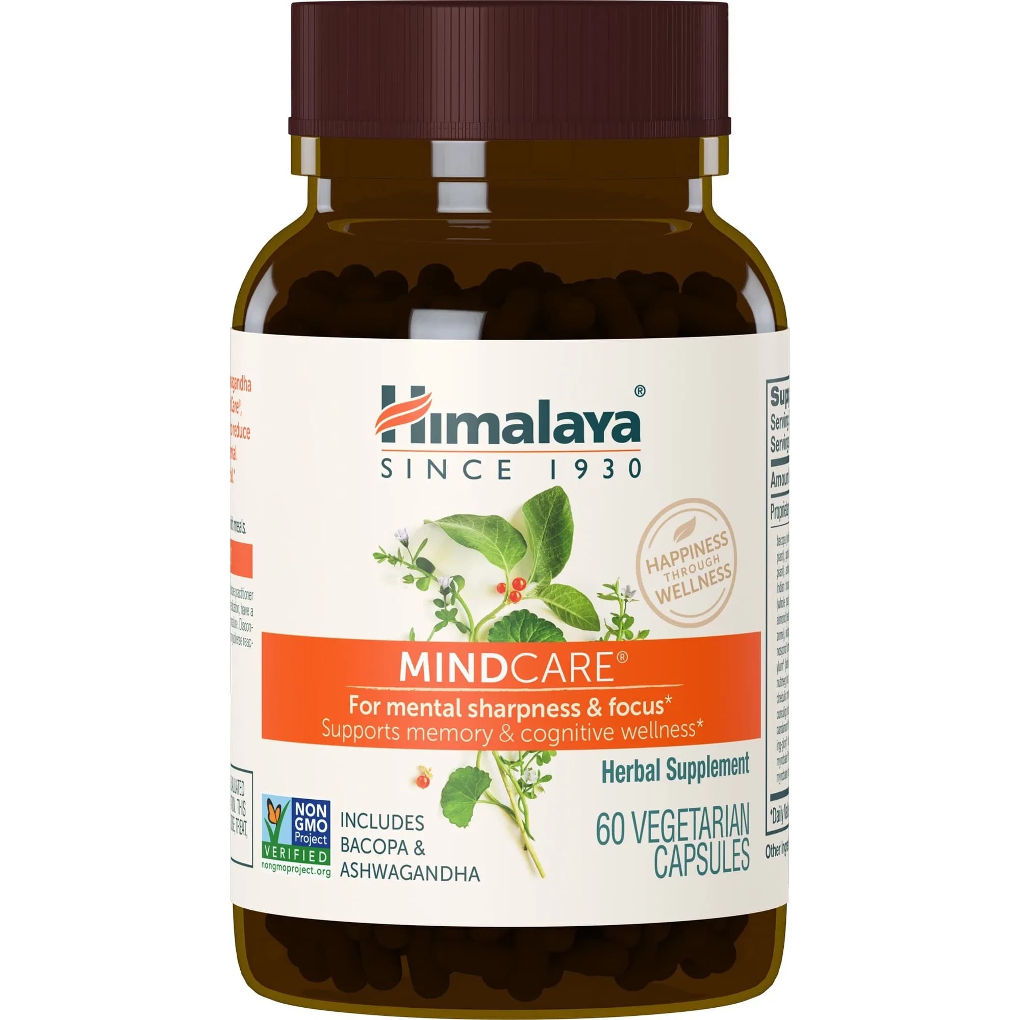 Himalaya MindCare Nootropic Brain Supplement 1170 mg 60 Capsules | Supports Memory, Focus & Clarity - main product image