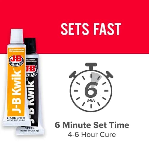 J-B Weld KwikWeld Quick Setting Steel Reinforced Epoxy 2 oz (59 ml) | Fast-Setting Metal Repair Adhesive thumbnail 2