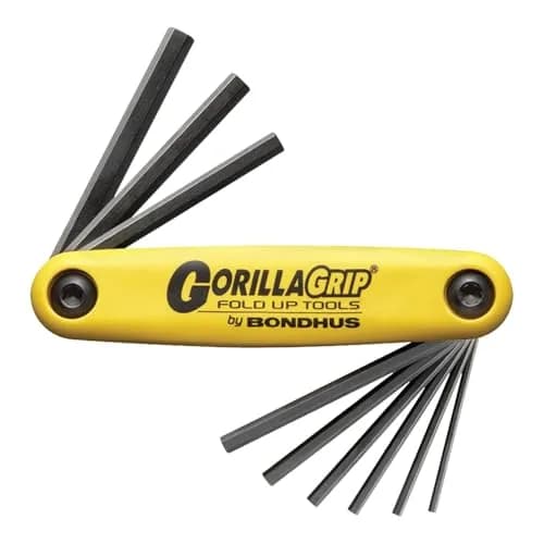 Bondhus GorillaGrip Hex Fold-up Keys Set of 9 | Up to 20% Stronger USA Steel, Rust-Resistant, 0.050-3/16-Inch thumbnail 1