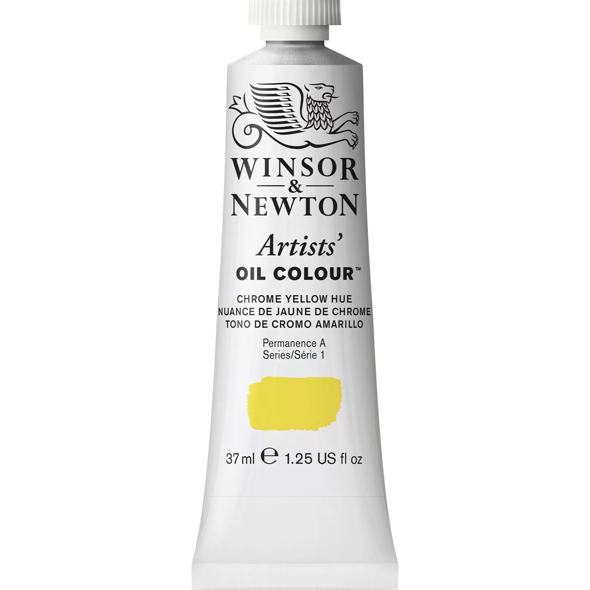 Winsor & Newton Artists' Oil Paint Titanium White 200ml (6.75 Fl Oz) | Professional Grade, Single Pigment — Chrome Yellow Hue / 1.25-oz Tube
