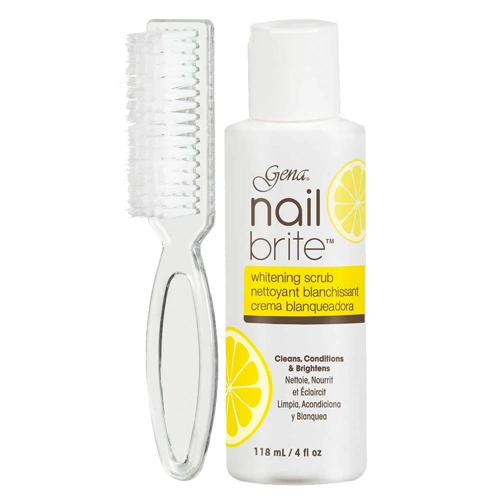 Gena Nail Brite Whitening Scrub with Brush 4 oz | Brightens Discolored Nails & Strengthens - main product image