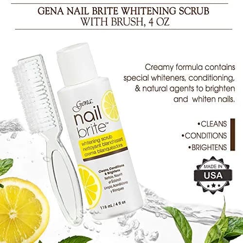 Gena Nail Brite Whitening Scrub with Brush 4 oz | Brightens Discolored Nails & Strengthens thumbnail 2