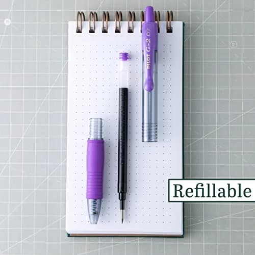 Pilot G2 Premium Gel Roller Pens, Fine Point 0.7 mm, Purple Ink, Pack of 12 | Smooth Ink Flow Writing Instrument thumbnail 2