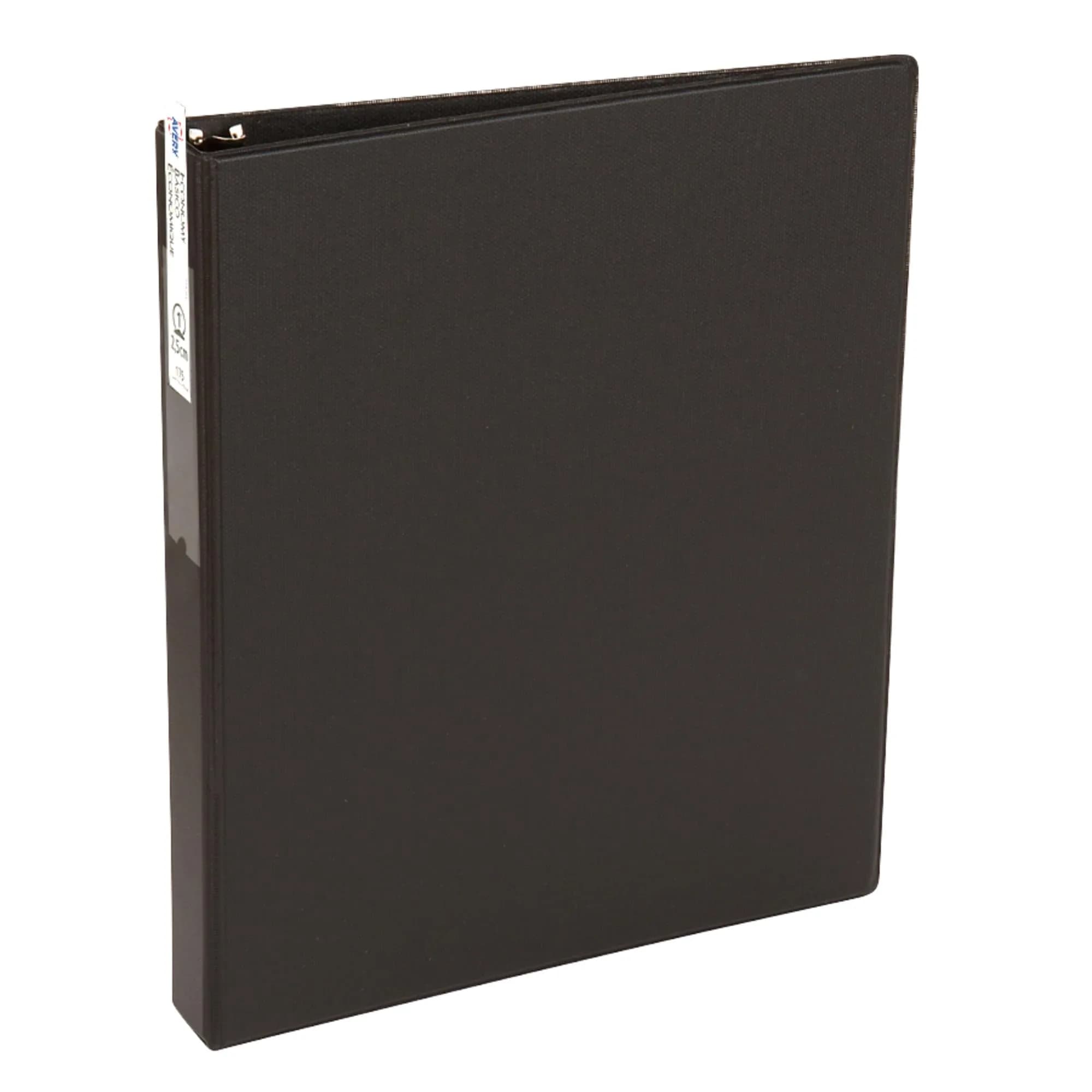Avery Standard 3 Ring Binder, 1" Round Rings, Black | Light Workload Organizer - main product image