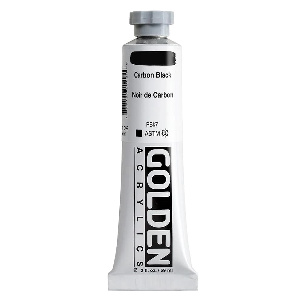 GOLDEN Heavy Body Acrylic Paint Carbon Black 59ml (2 fl. oz.) | ASTM Lightfastness I — Carbon Black