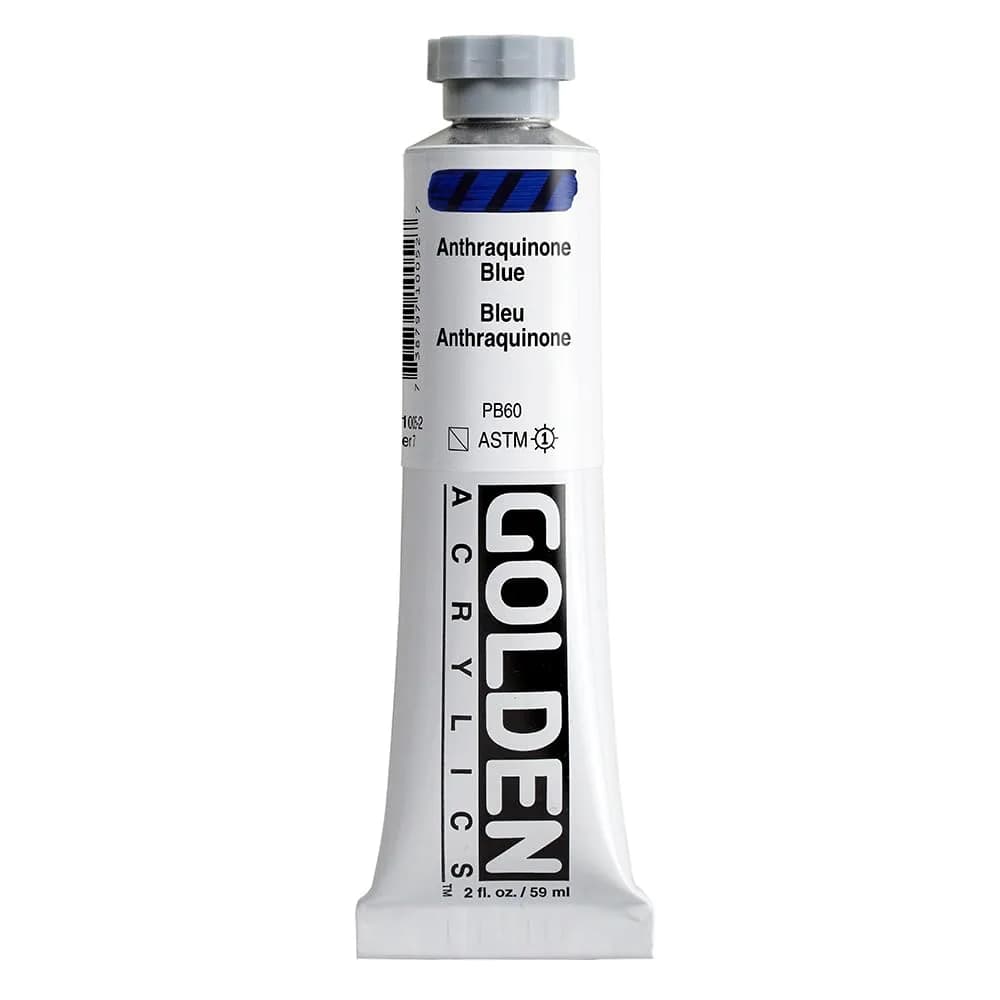 Golden Heavy Body Acrylics, Anthraquinone Blue, 2 fl oz | Thick, smooth, professional-grade paint