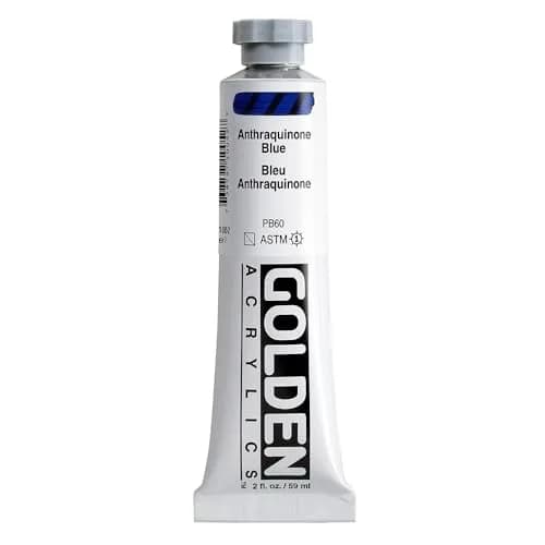 Golden Heavy Body Acrylics, Anthraquinone Blue, 2 fl oz | Thick, smooth, professional-grade paint thumbnail 1