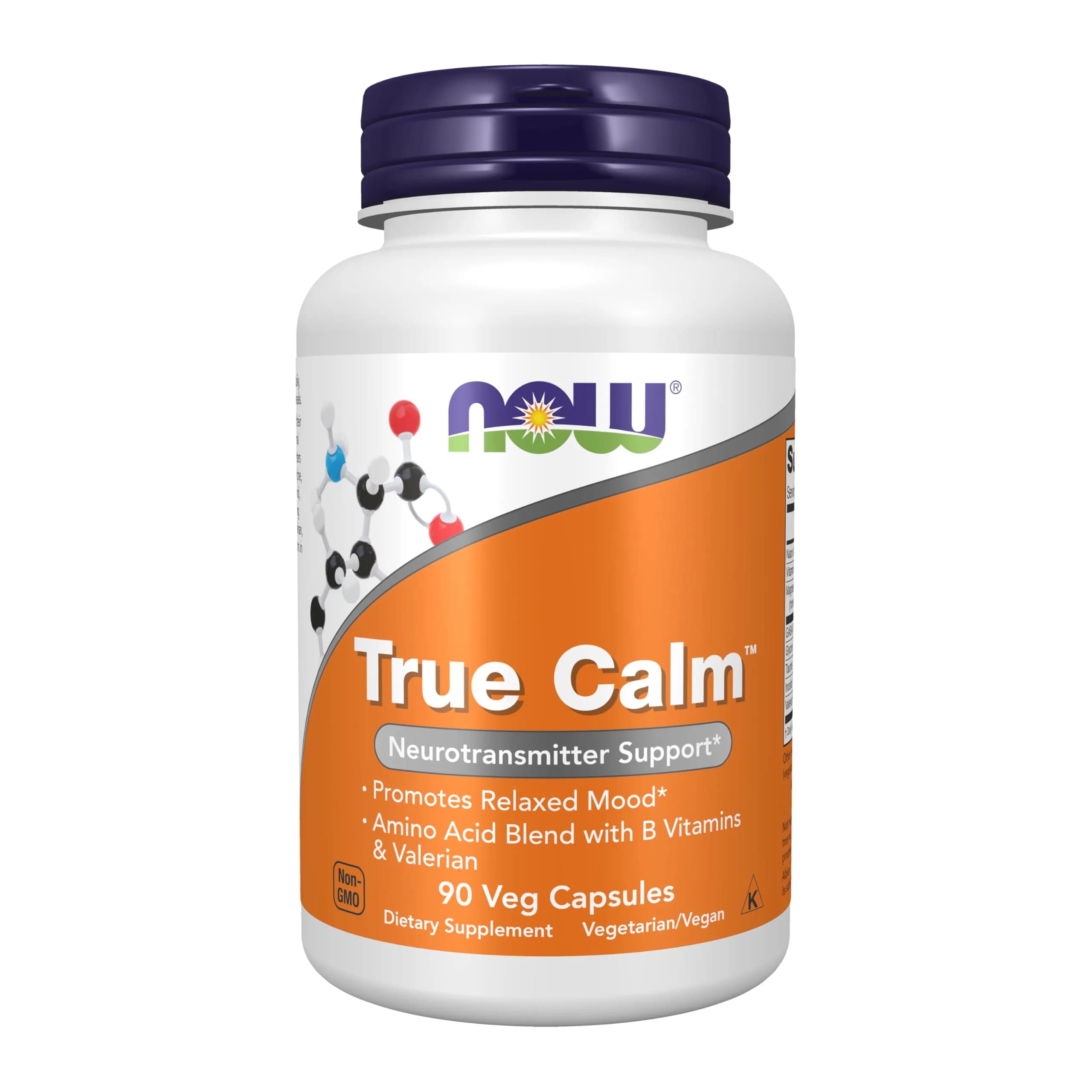NOW Foods True Calm Stress Relief Supplement 90 Veg Capsules | Supports Calming Neurotransmitters — Gray/Brown W/Speckles