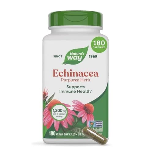 Nature's Way Echinacea Purpurea Herb Capsules 180ct | 1200 mg per Serving for Immune Support thumbnail 1