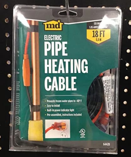 M-D Building Products 64428 18-Foot Pipe Heating Cable with Thermostat, RED | Prevents Freezing thumbnail 5
