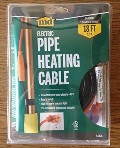 M-D Building Products 64428 18-Foot Pipe Heating Cable with Thermostat, RED | Prevents Freezing thumbnail 3