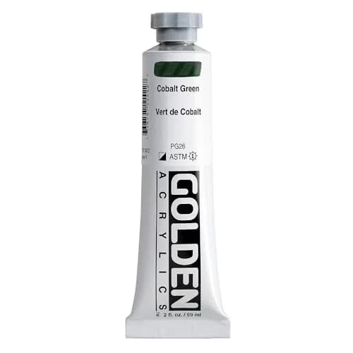 GOLDEN Heavy Body Acrylics, Cobalt Green, 2 fl. oz. Tube | Thick, buttery consistency, water & UV resistant thumbnail 1