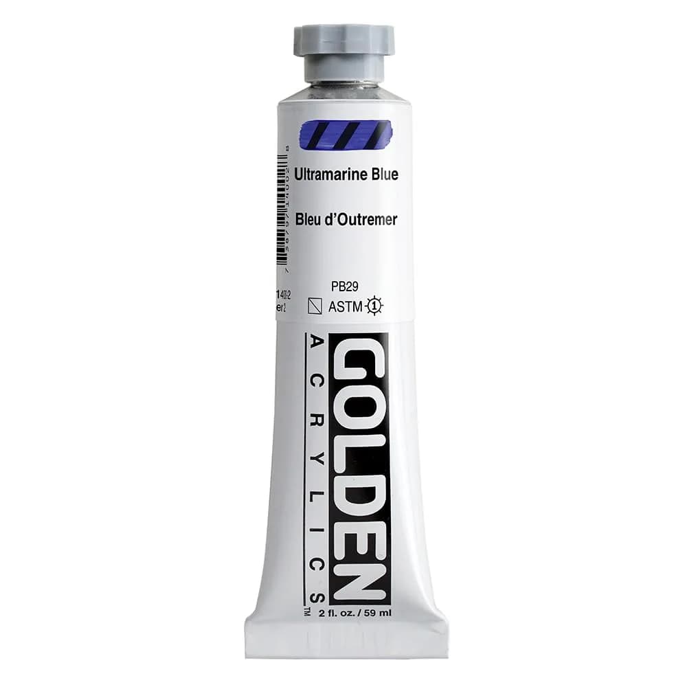GOLDEN Heavy Body Acrylics, Ultramarine Blue, 2 fl. oz. Tube | Thick, Water & UV Resistant Artist Paint - main product image