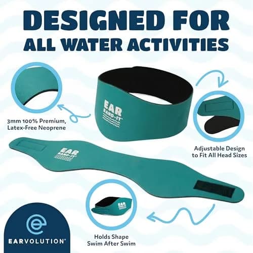Ear Band-It Original Swimming Headband Purple Large | Doctor-Invented Ear Protection for Water Sports & Sensory Support thumbnail 4