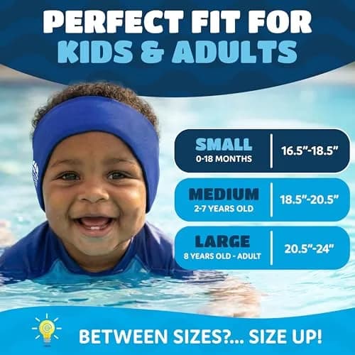Ear Band-It Original Swimming Headband Purple Large | Doctor-Invented Ear Protection for Water Sports & Sensory Support thumbnail 6