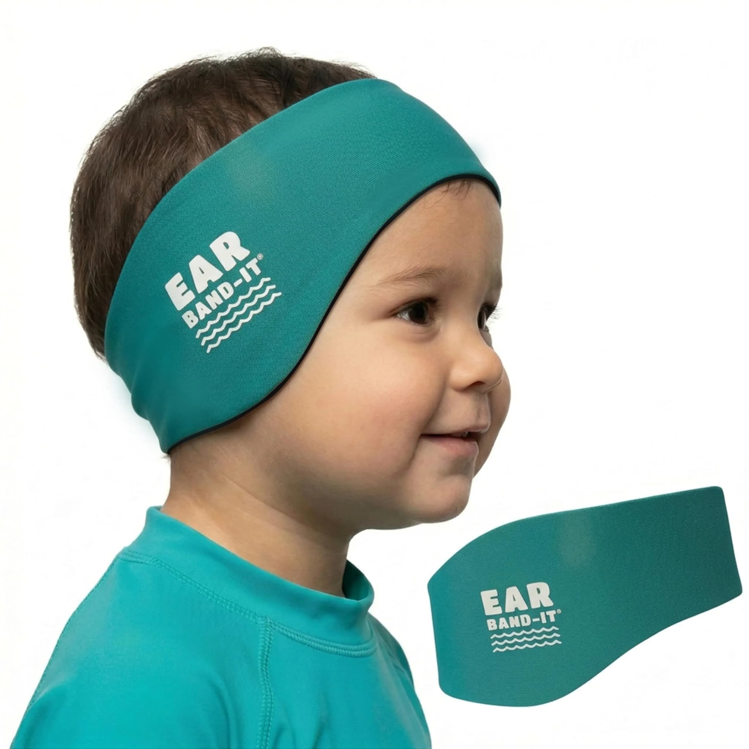 Ear Band-It Original Swimming Headband, Purple, Medium (2-7yrs) | Doctor-Invented Ear Protection for Kids & Adults — Teal