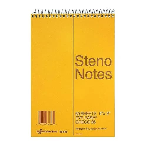 National Steno Notebook, Gregg-Ruled, Green Eye-Ease Paper, Brown Cover, 6" x 9" | Portable & Eye-Friendly thumbnail 1