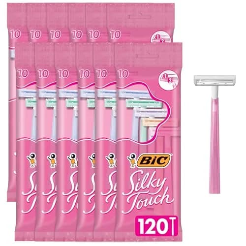 BIC Silky Touch Women's Disposable Razors with 2 Blades, Pretty Pastel Handles, 10 Count Value Pack | Smooth Shave for Sensitive Skin thumbnail 1