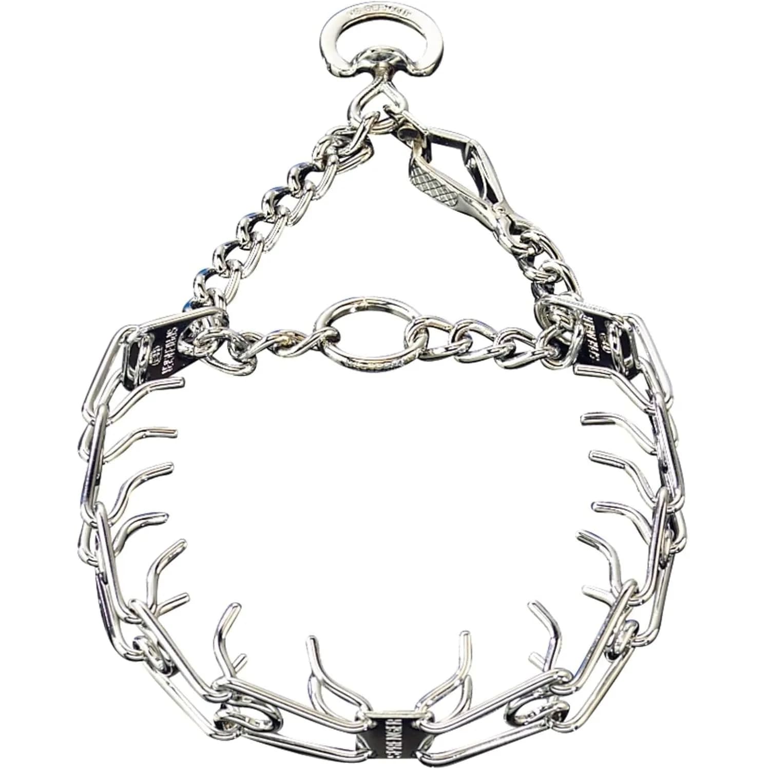 Herm Sprenger Chrome Plated Steel Training Prong Collar with Quick Release Snap for Dogs (25in/63cm x 4mm) (Neck Size Up to 21in/53cm) — 23in (58cm) x 3.2mm