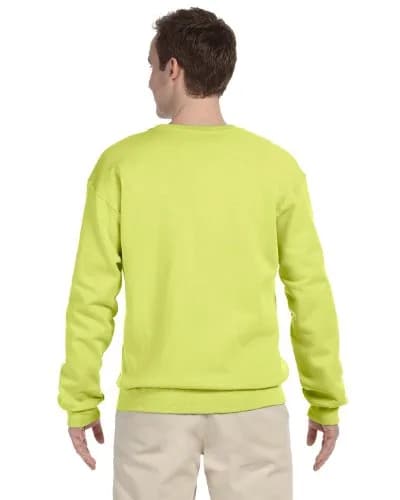 Jerzees Men's Crewneck Sweatshirt Safety Green Large | 247 g (8.7 oz) Fleece, USA Import thumbnail 2