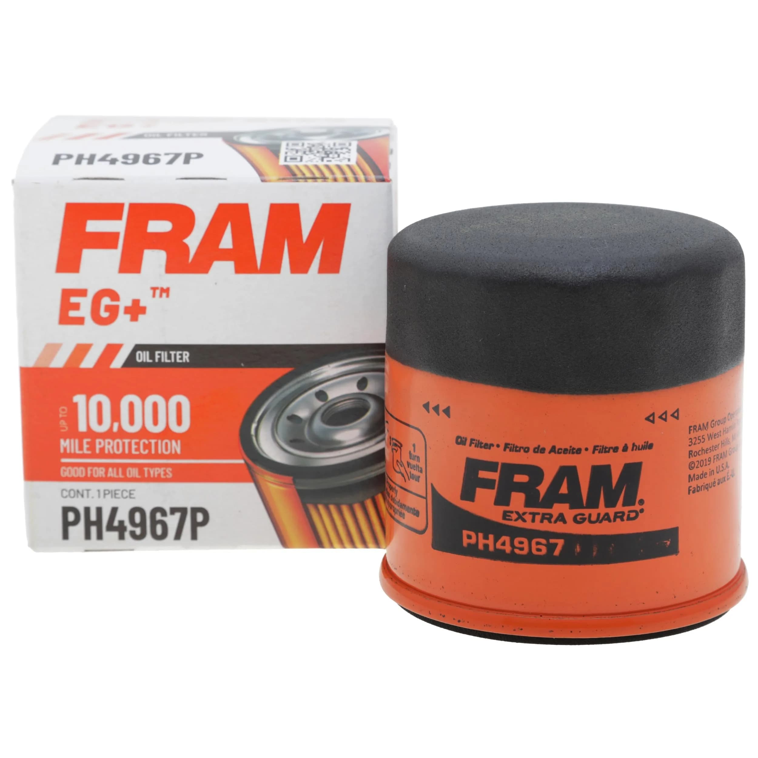 Fram Synthetic XG4967P Engine Oil Filter 3.01 in (7.65 cm) | 20,000 Mile Synthetic Oil Protection — black