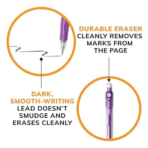 BIC Velocity Mechanical Pencils, Colorful Barrel, 12-Count, 0.7mm | Smooth, Smudge-Free Writing thumbnail 8