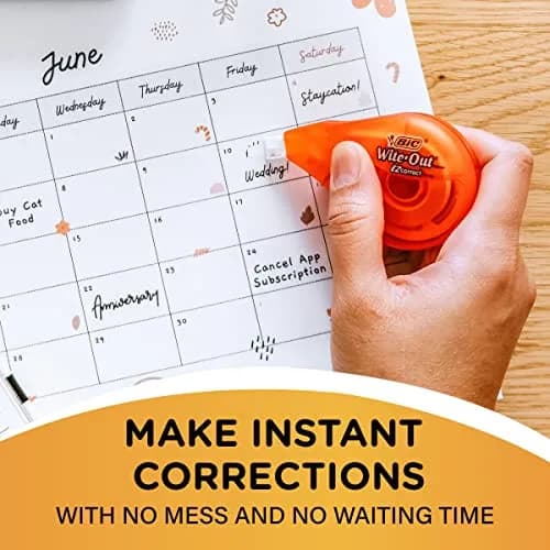 BIC Wite-Out EZ Correct Correction Tape 39.3 ft | Fast, Clean & Tear-Resistant Office & School Supply thumbnail 5