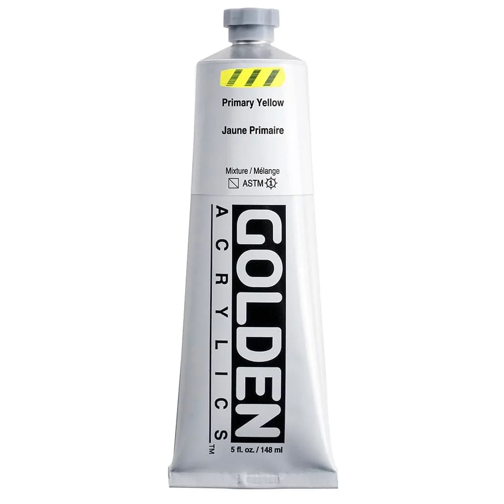 Golden Heavy Body Acrylics Primary Yellow 5 fl. oz. Tube | Thick, Smooth, Artist-Grade Paint - main product image