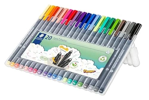 STAEDTLER Triplus Fineliner Pens, 0.3mm, Metal Clad Tip, 20-Pack, Assorted | Fine Metal Tip for Precise Writing thumbnail 2