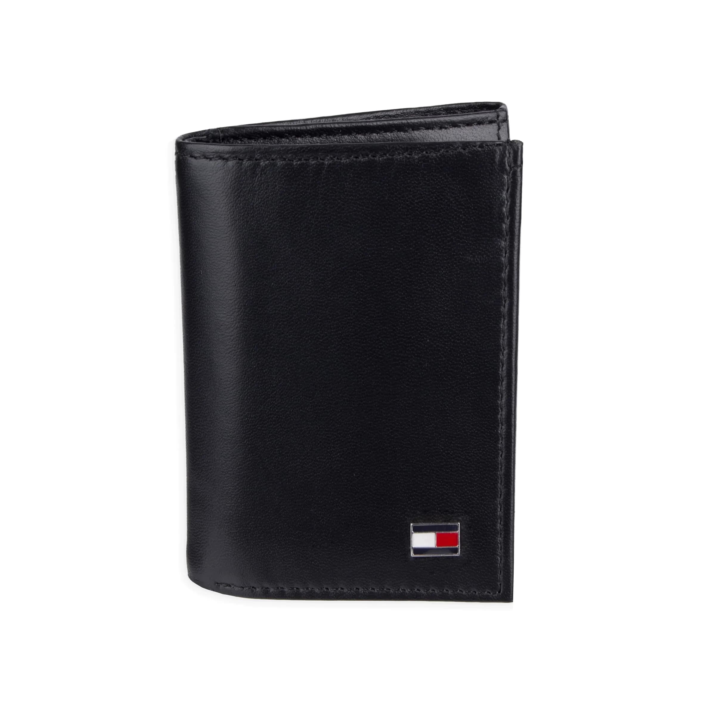 Tommy Hilfiger Men's Leather Trifold Wallet Oxford Black | Genuine Leather, 9+ Card Slots - main product image