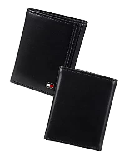 Tommy Hilfiger Men's Leather Trifold Wallet Oxford Black | Genuine Leather, 9+ Card Slots thumbnail 2