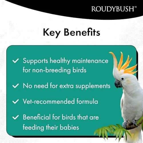 RoudyBush Daily Maintenance Bird Food Small Pellets 4.54 kg (10 lb) | Scientifically Formulated for Pet Birds thumbnail 3