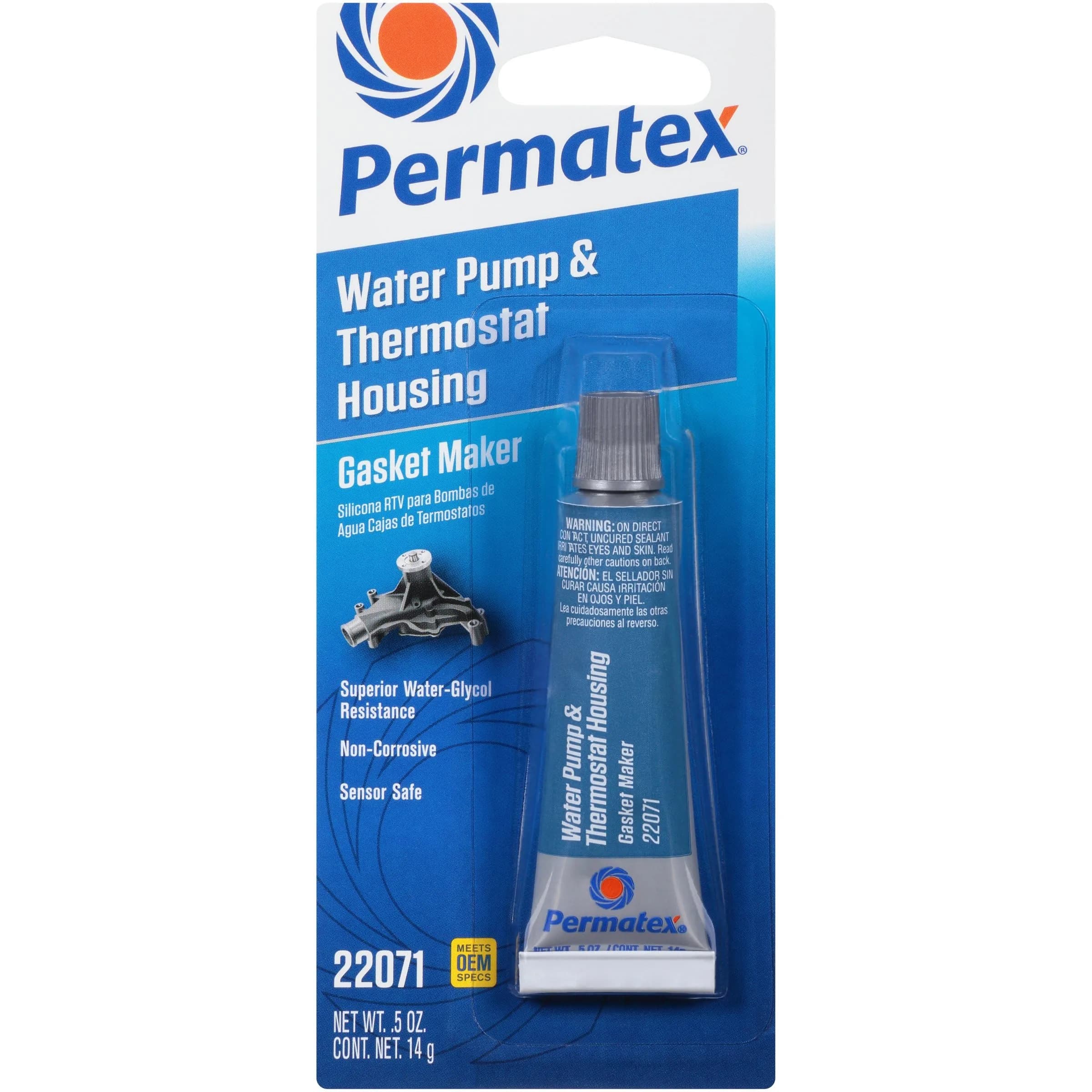 Permatex Water Pump and Thermostat RTV Silicone Gasket 0.5 oz | Sensor-safe, high-temp water pump sealant - main product image