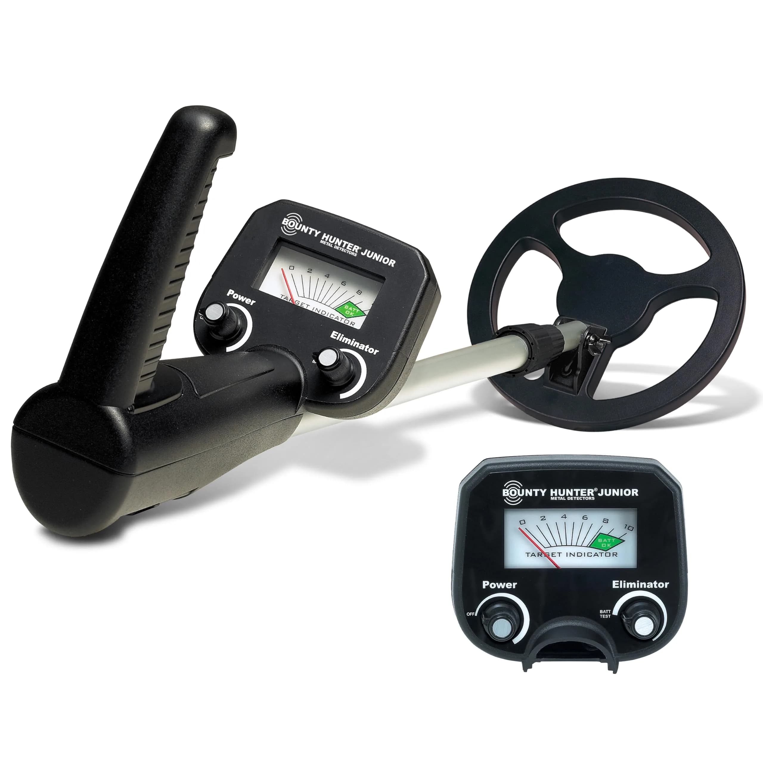 Bounty Hunter Junior Metal Detector for Kids | 15.2 cm (6") Coil, 22"-31.5" Adjustable Length - main product image