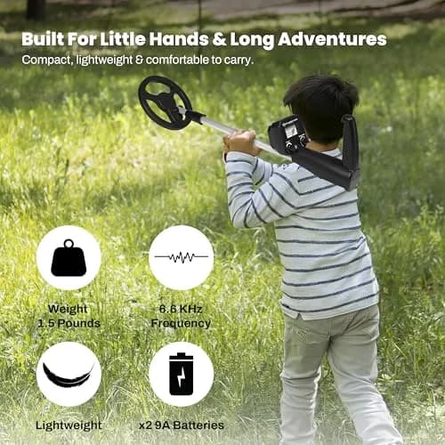 Bounty Hunter Junior Metal Detector for Kids | 15.2 cm (6") Coil, 22"-31.5" Adjustable Length thumbnail 5