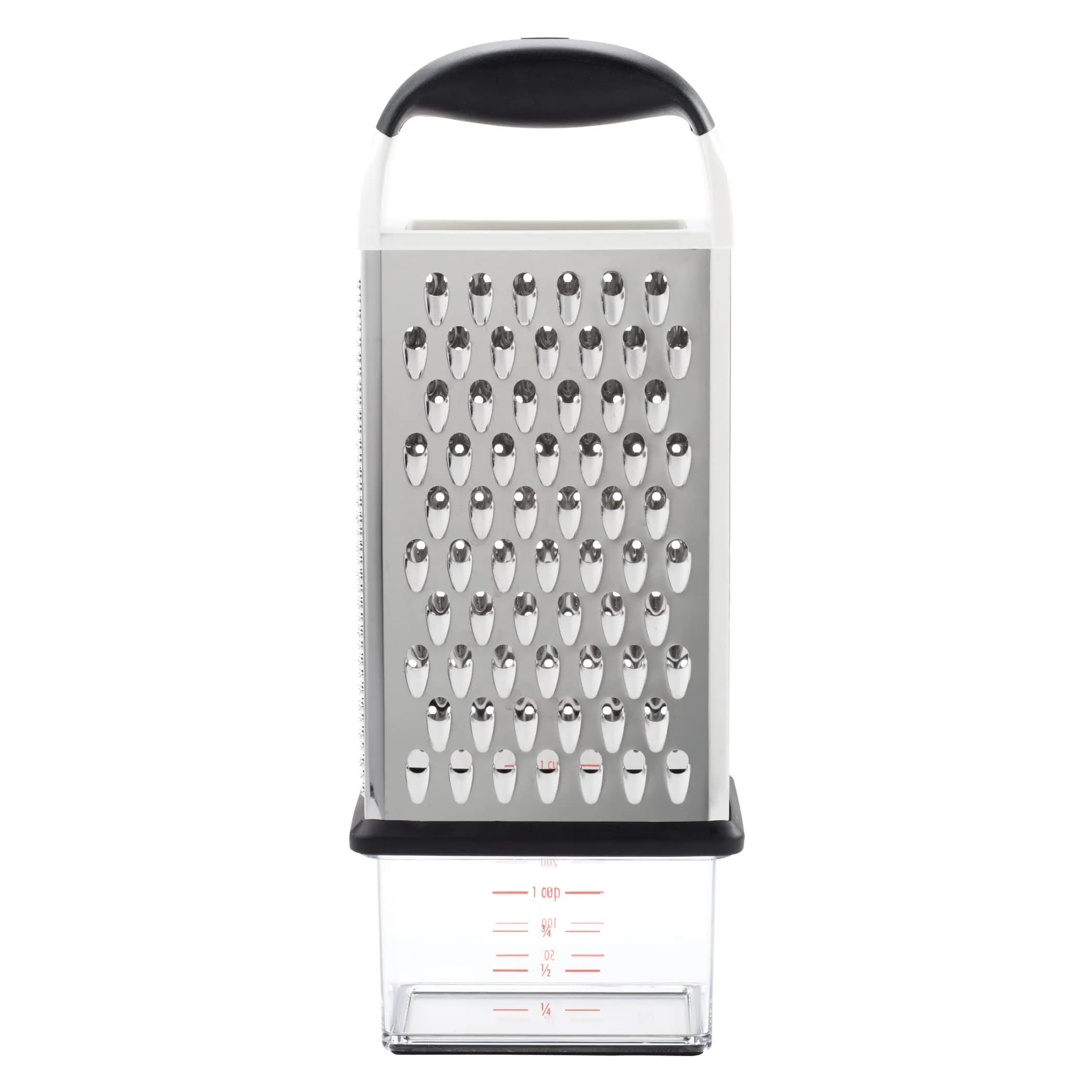 OXO Good Grips 4-Sided Box Grater with Container, Stainless Steel, Black | Grates Cheese & Vegetables - main product image