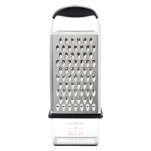 OXO Good Grips 4-Sided Box Grater with Container, Stainless Steel, Black | Grates Cheese & Vegetables thumbnail 1