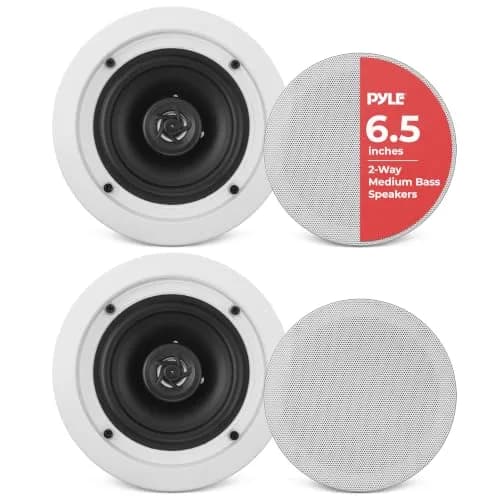 Pyle PDIC61RD 6.5-inch In-Wall/In-Ceiling Speakers - Pair of 2-Way 200W Peak Power | 70Hz-20kHz Frequency Response thumbnail 1