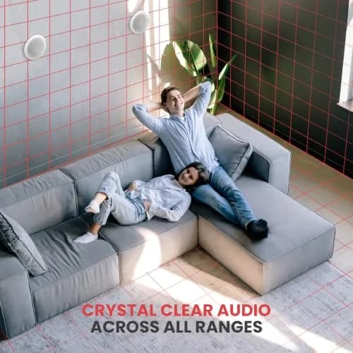 Pyle PDIC61RD 6.5-inch In-Wall/In-Ceiling Speakers - Pair of 2-Way 200W Peak Power | 70Hz-20kHz Frequency Response thumbnail 5