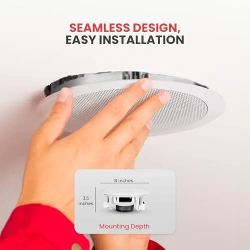 Pyle PDIC61RD 6.5-inch In-Wall/In-Ceiling Speakers - Pair of 2-Way 200W Peak Power | 70Hz-20kHz Frequency Response thumbnail 7
