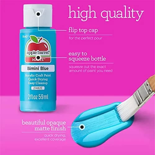 Apple Barrel Acrylic Paint, Neon Blue, 2 fl oz (59 ml) | Non-Toxic, Water-Based Craft Paint thumbnail 5
