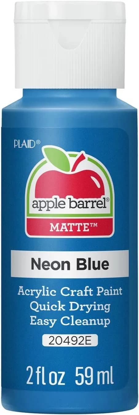 Apple Barrel Acrylic Paint, Neon Blue, 2 fl oz (59 ml) | Non-Toxic, Water-Based Craft Paint
