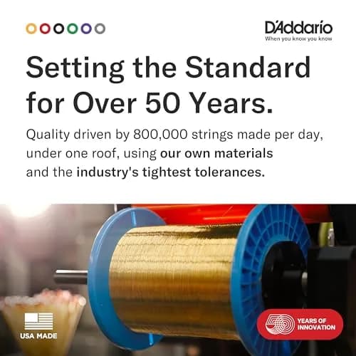 D'Addario EJ12 80/20 Bronze Acoustic Guitar Strings, Medium 13-56 Gauge Set | Bright Tone & Crisp Projection thumbnail 6