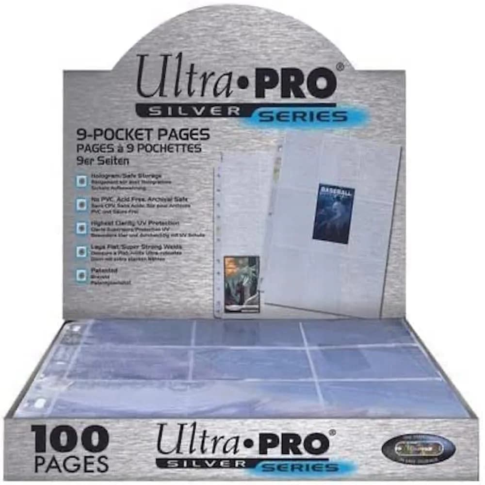 Ultra PRO 11-Hole Punch 9-Pocket Pages Silver Series | Acid-Free, UV Protected, 100 Pages - main product image