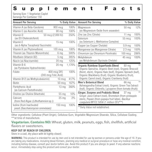Rainbow Light Mens Multivitamin One + | 150 Caplets | Supports Energy & Vitality thumbnail 2