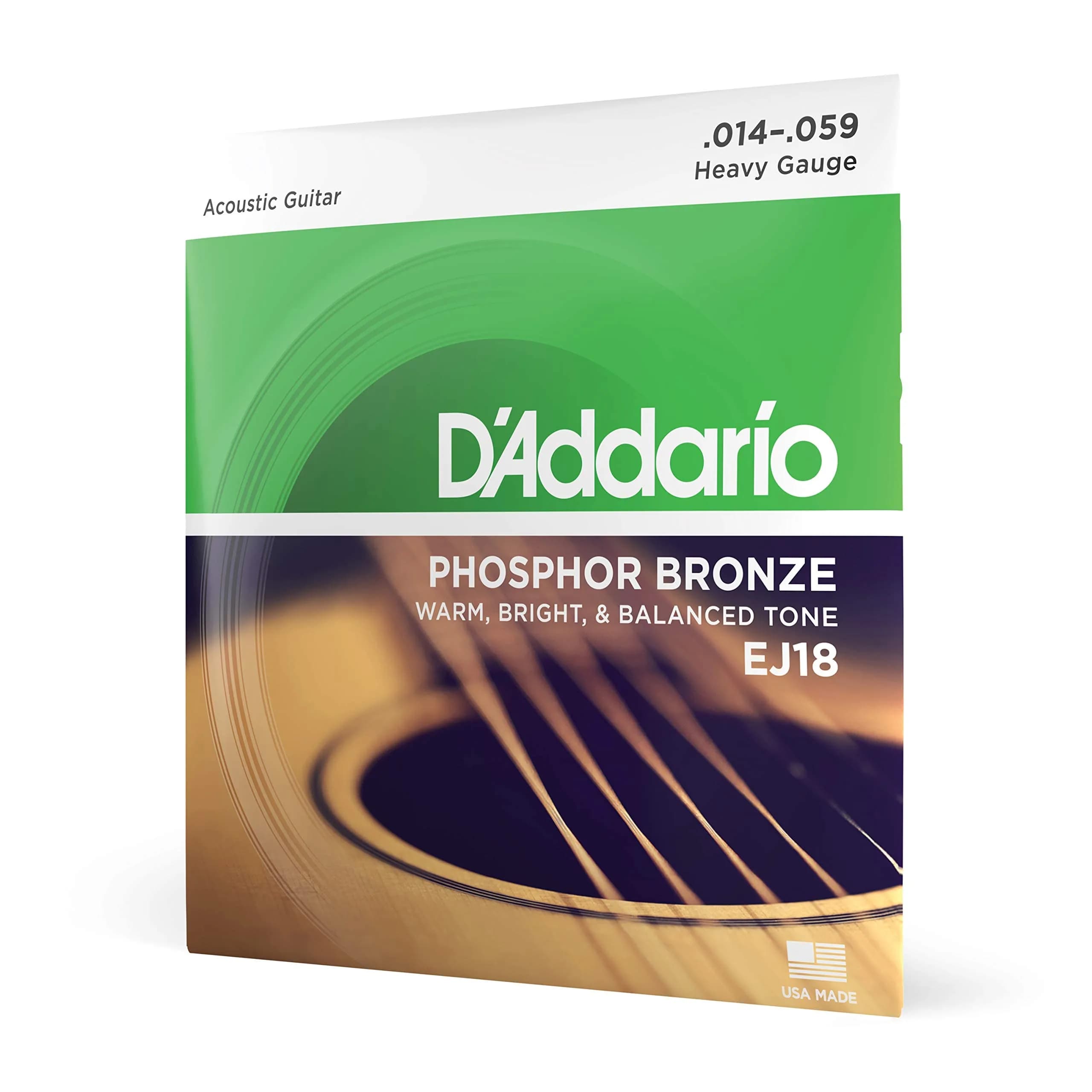 D'Addario EJ17-B25 Phosphor Bronze Acoustic Guitar Strings 13-56, 25 Sets | Warm Tone, Corrosion-Resistant — Heavy 14-59