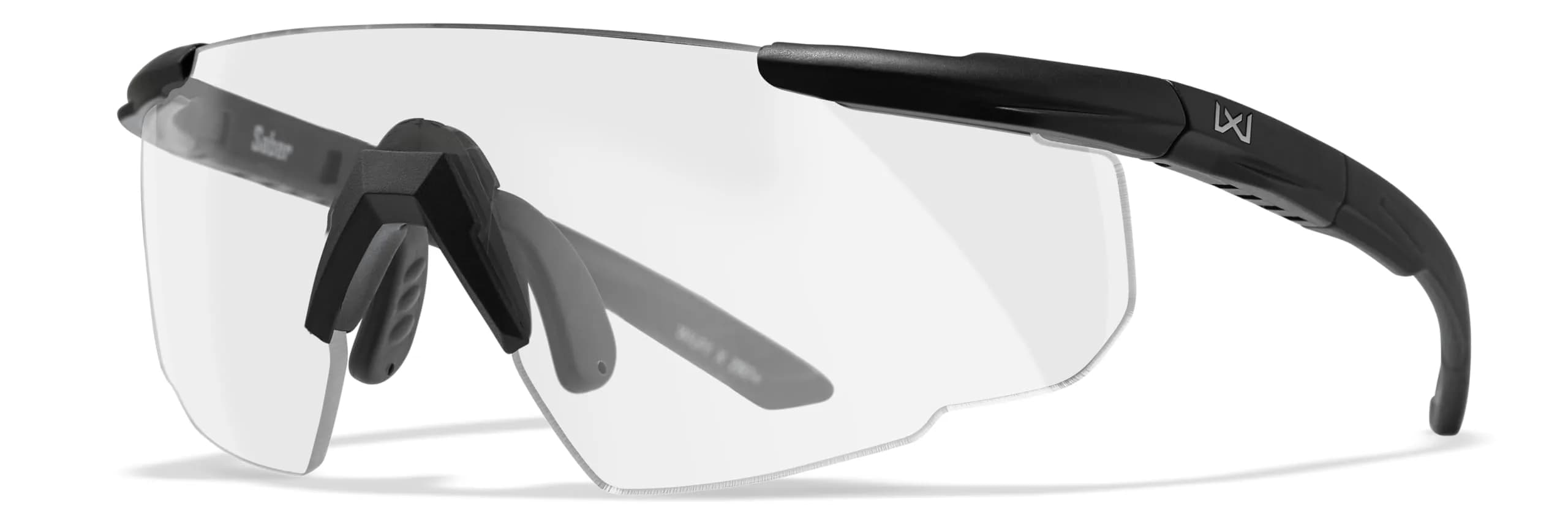 Wiley X Saber Advanced Tactical Safety Glasses | Impact-Resistant UV Protection, ANSI Z87.1+ (Matte Black, Clear Shields) — Matte Black Frame with Clear Shields